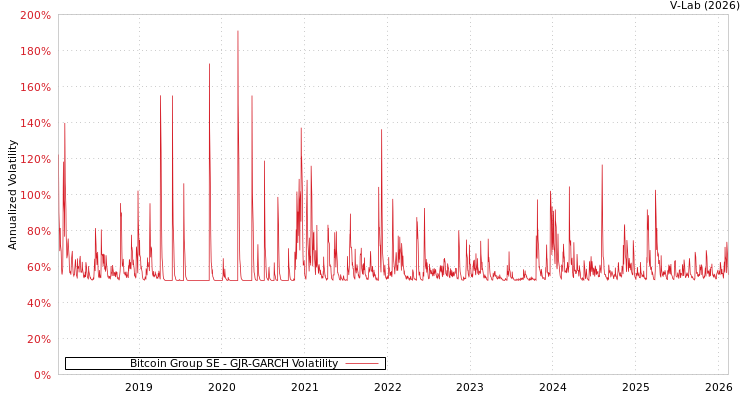 graph of Bitcoin Group SE GJR-GARCH