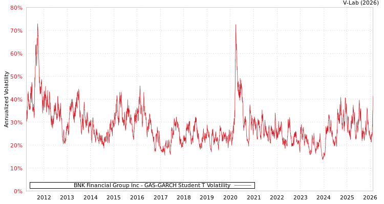 graph of BNK Financial Group Inc GAS-GARCH-T