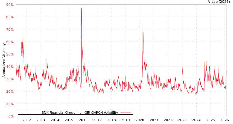 graph of BNK Financial Group Inc GJR-GARCH