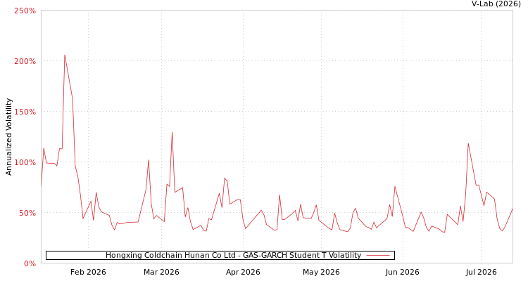 graph of Hongxing Coldchain Hunan Co Ltd GAS-GARCH-T