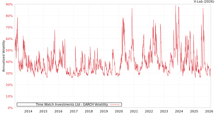graph of Time Watch Investments Ltd GARCH