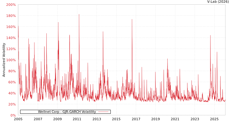 graph of Wellnet Corp GJR-GARCH
