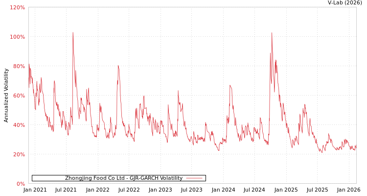 graph of Zhongjing Food Co Ltd GJR-GARCH