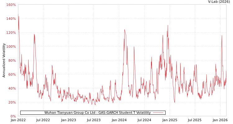 graph of Wuhan Tianyuan Group Co Ltd GAS-GARCH-T