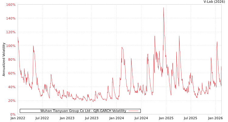 graph of Wuhan Tianyuan Group Co Ltd GJR-GARCH