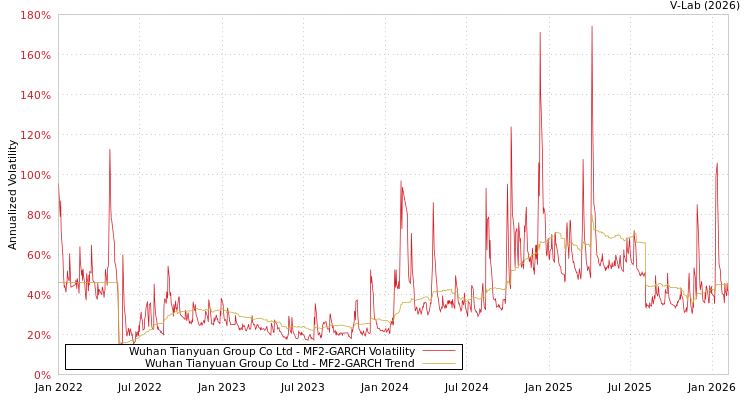 graph of Wuhan Tianyuan Group Co Ltd MF2-GARCH
