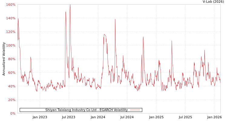 graph of Shiyan Taixiang Industry Co Ltd EGARCH