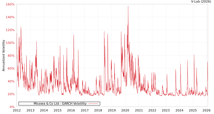 graph of Misawa & Co Ltd GARCH