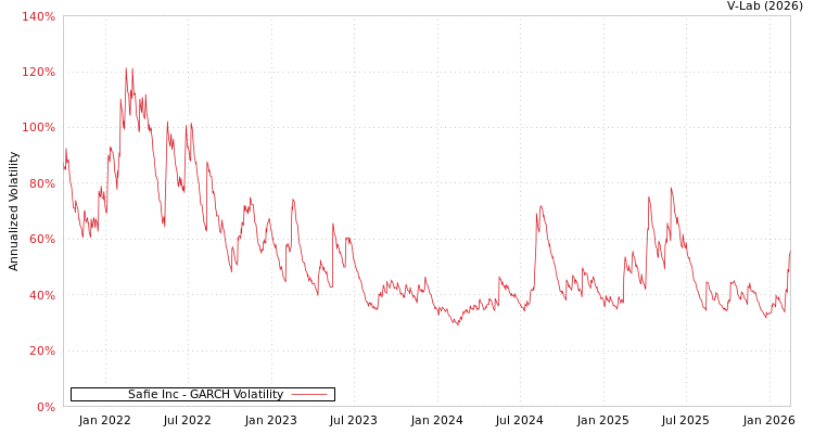 graph of Safie Inc GARCH