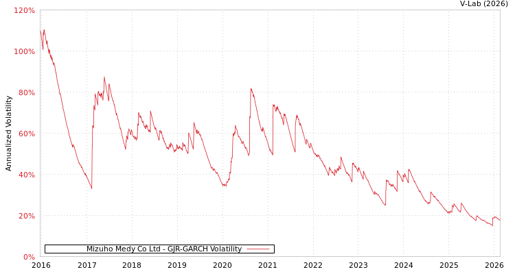 graph of Mizuho Medy Co Ltd GJR-GARCH