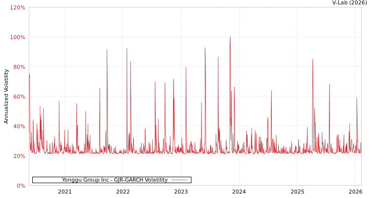 graph of Yonggu Group Inc GJR-GARCH