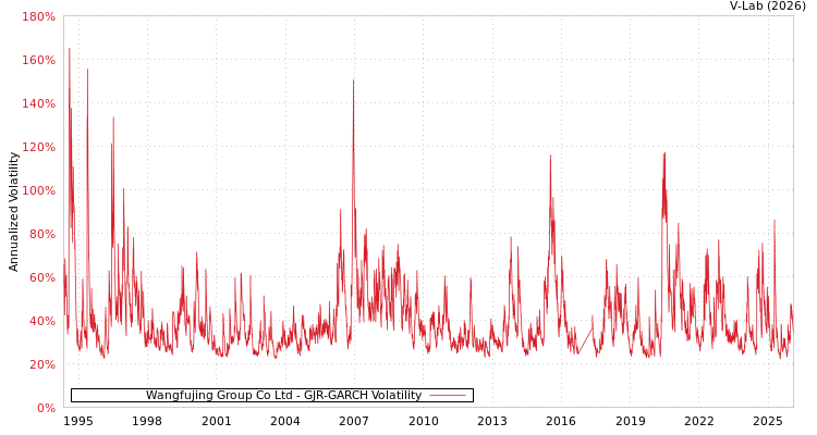 graph of Wangfujing Group Co Ltd GJR-GARCH