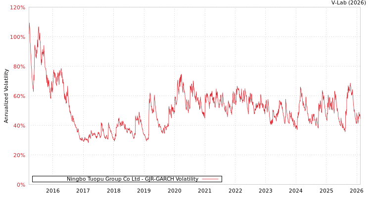 graph of Ningbo Tuopu Group Co Ltd GJR-GARCH