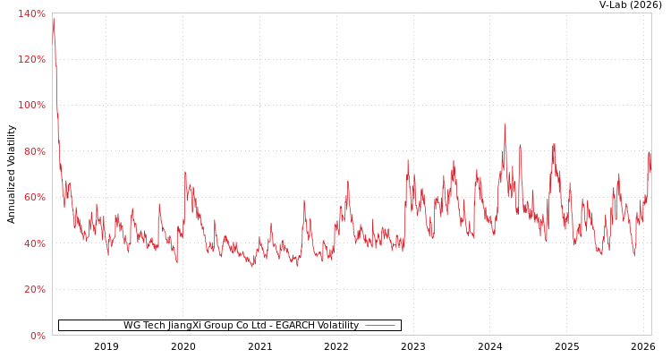 graph of WG Tech JiangXi Group Co Ltd EGARCH