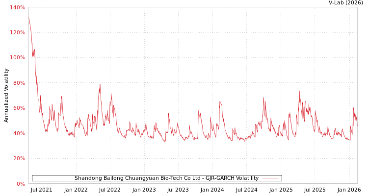 graph of Shandong Bailong Chuangyuan Bio-Tech Co Ltd GJR-GARCH