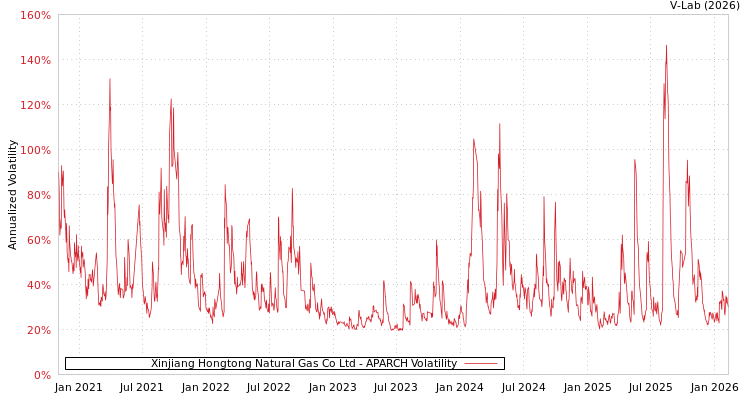 graph of Xinjiang Hongtong Natural Gas Co Ltd APARCH