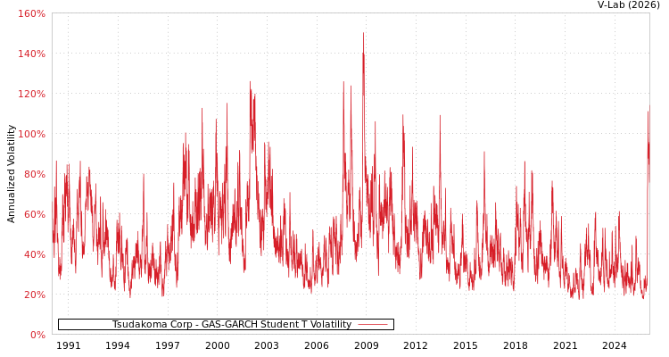 graph of Tsudakoma Corp GAS-GARCH-T
