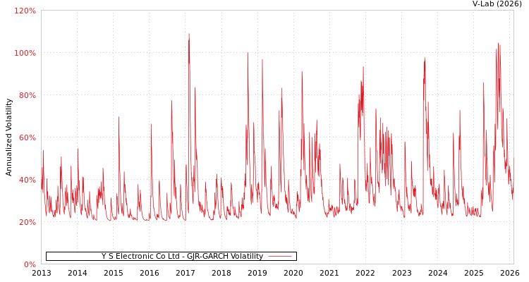 graph of Y S Electronic Co Ltd GJR-GARCH