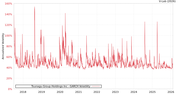 graph of Tsunagu Group Holdings Inc GARCH