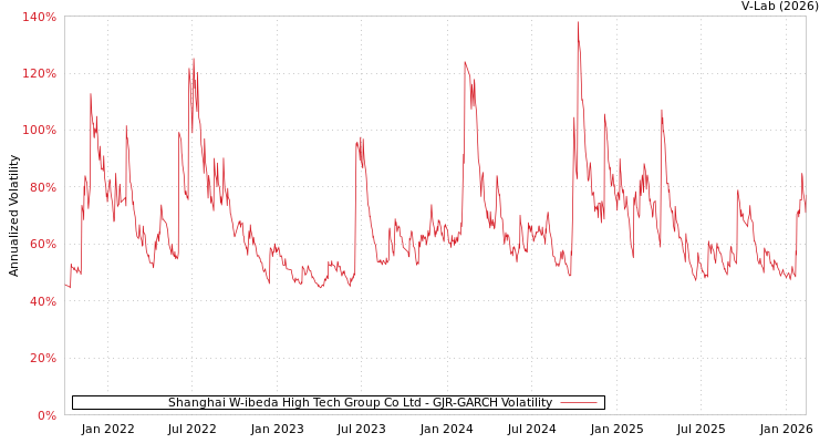 graph of Shanghai W-ibeda High Tech Group Co Ltd GJR-GARCH