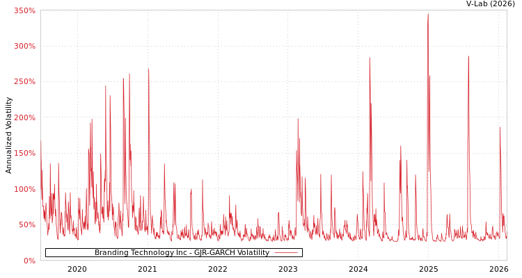 graph of Branding Technology Inc GJR-GARCH
