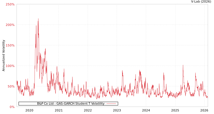 graph of B&P Co Ltd GAS-GARCH-T
