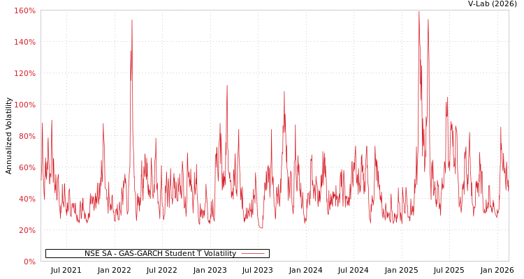 graph of NSE SA GAS-GARCH-T