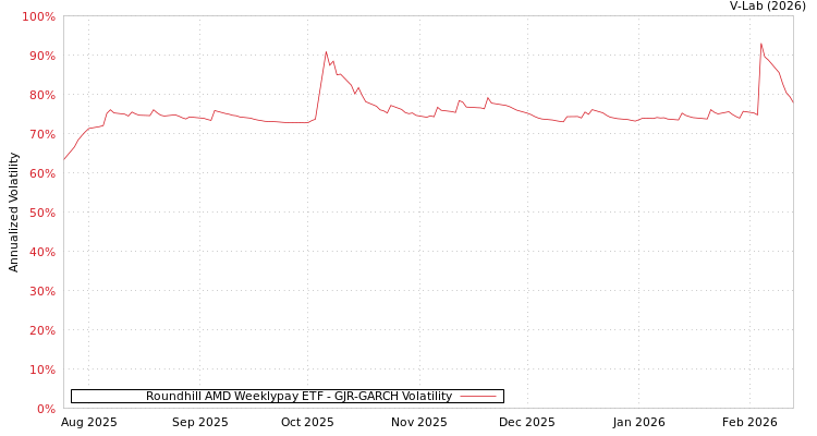 graph of Roundhill AMD Weeklypay ETF GJR-GARCH