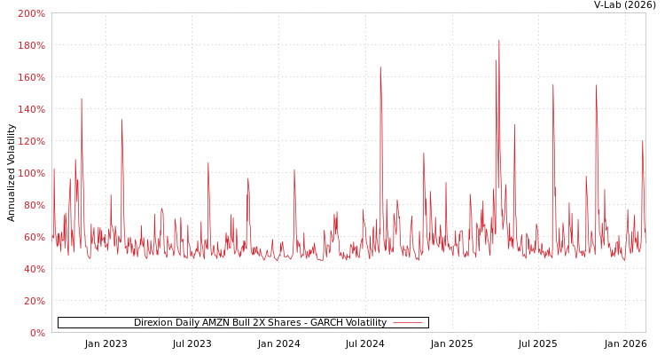 graph of Direxion Daily AMZN Bull 2X Shares GARCH