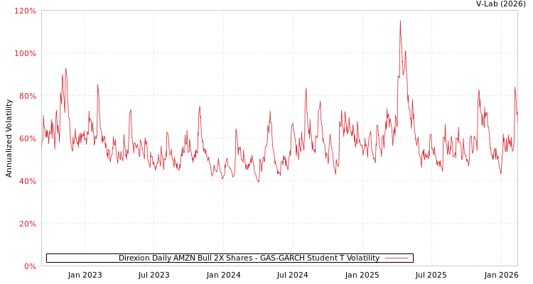 graph of Direxion Daily AMZN Bull 2X Shares GAS-GARCH-T