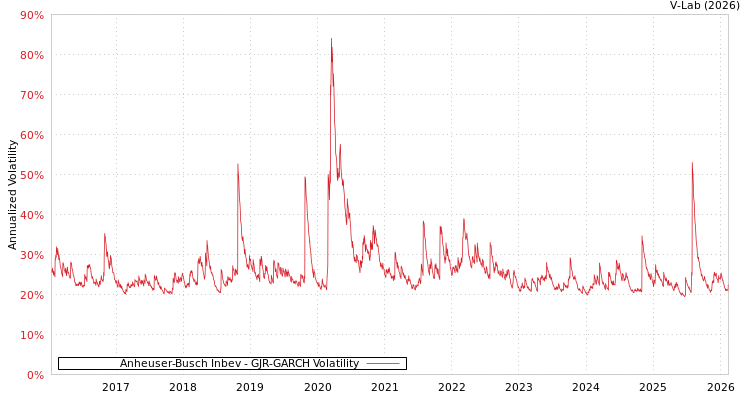 graph of Anheuser-Busch Inbev GJR-GARCH