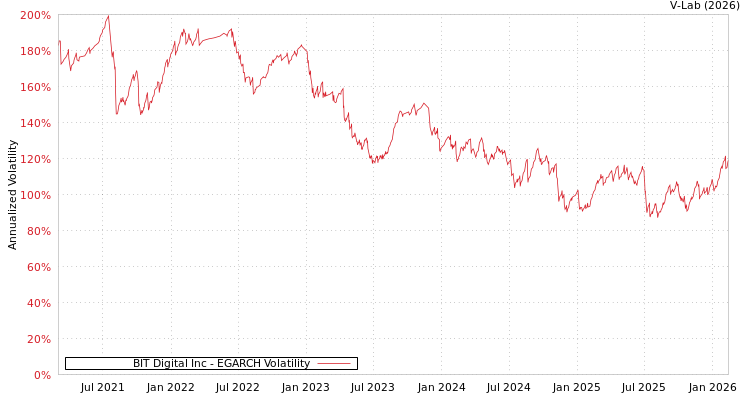 graph of BIT Digital Inc EGARCH