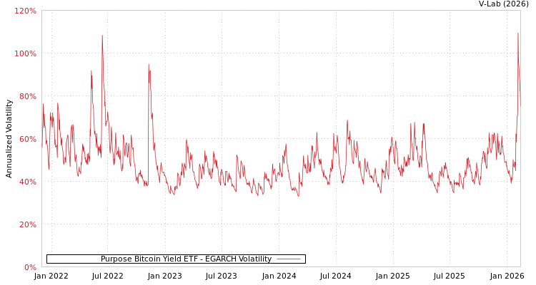 graph of Purpose Bitcoin Yield ETF EGARCH