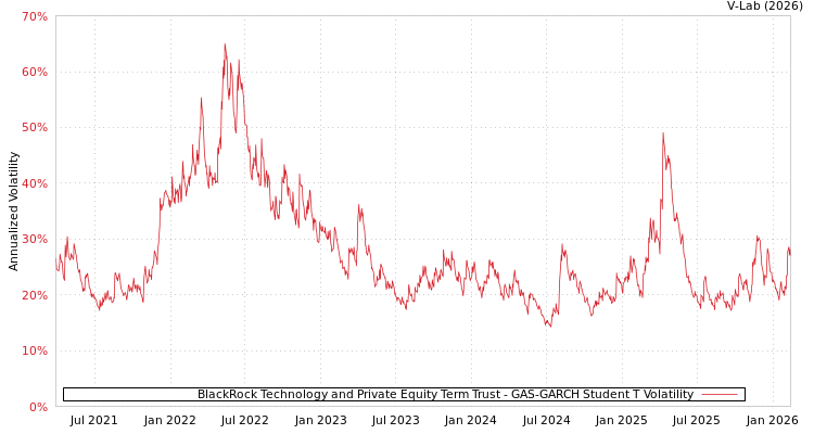 graph of BlackRock Technology and Private Equity Term Trust GAS-GARCH-T