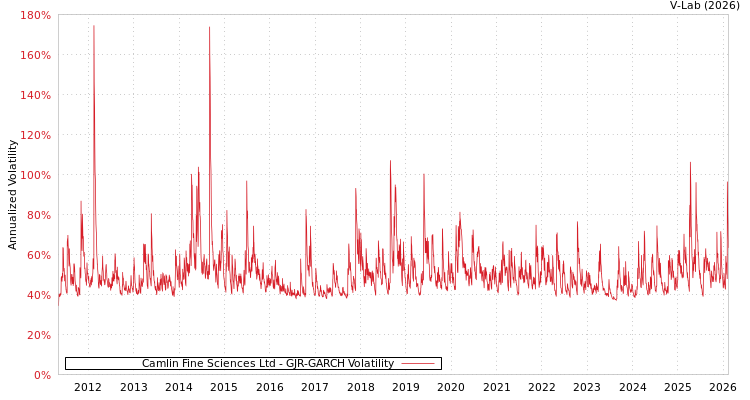 graph of Camlin Fine Sciences Ltd GJR-GARCH