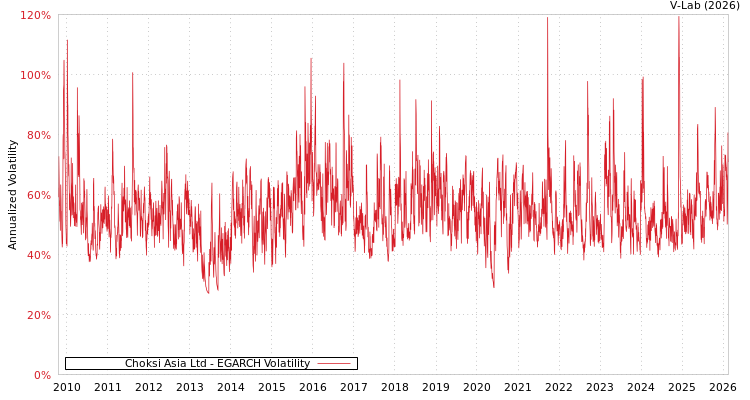 graph of Choksi Asia Ltd EGARCH