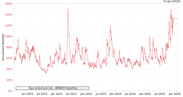graph of Dye & Durham Ltd APARCH