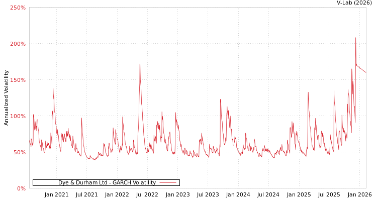 graph of Dye & Durham Ltd GARCH