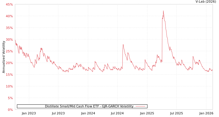 graph of Distillate Small/Mid Cash Flow ETF GJR-GARCH