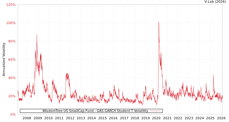 graph of WisdomTree US SmallCap Fund GAS-GARCH-T