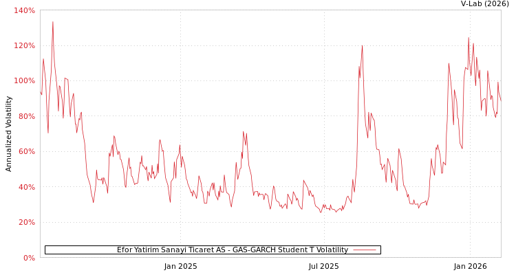 graph of Efor Yatirim Sanayi Ticaret AS GAS-GARCH-T
