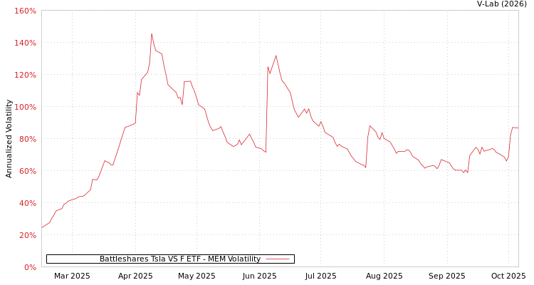 graph of Battleshares Tsla VS F ETF MEM