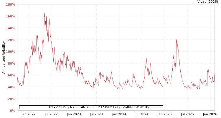 graph of Direxion Daily NYSE FANG+ Bull 2X Shares GJR-GARCH
