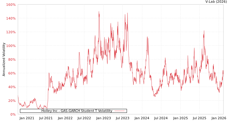 graph of Holley Inc GAS-GARCH-T