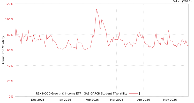 graph of REX HOOD Growth & Income ETF GAS-GARCH-T