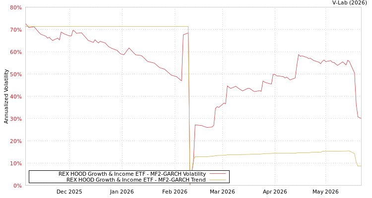 graph of REX HOOD Growth & Income ETF MF2-GARCH
