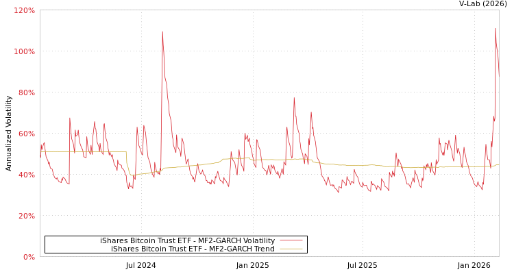 graph of iShares Bitcoin Trust ETF MF2-GARCH