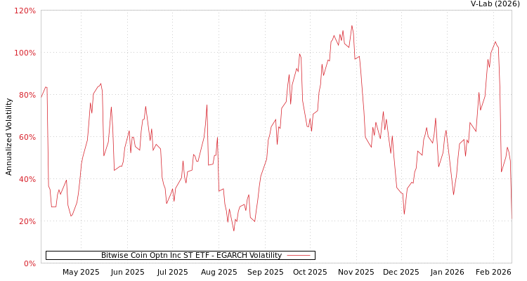graph of Bitwise Coin Optn Inc ST ETF EGARCH