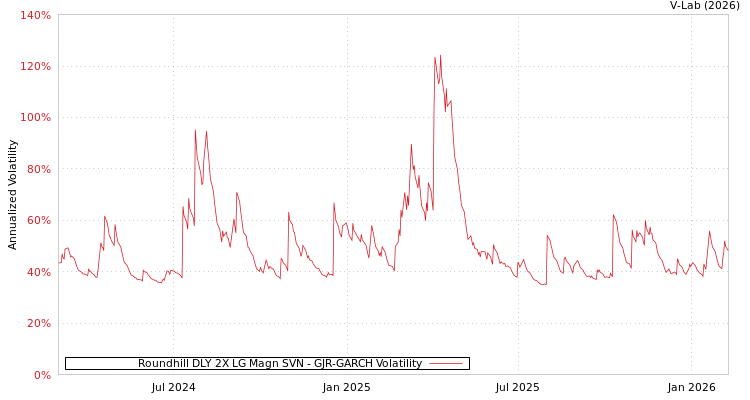 graph of Roundhill DLY 2X LG Magn SVN GJR-GARCH