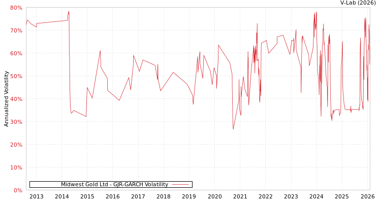 graph of Midwest Gold Ltd GJR-GARCH